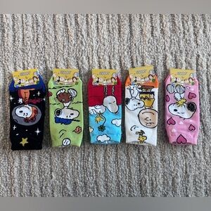 Lot of 5 Snoopy Ankle Socks, NWT, OS